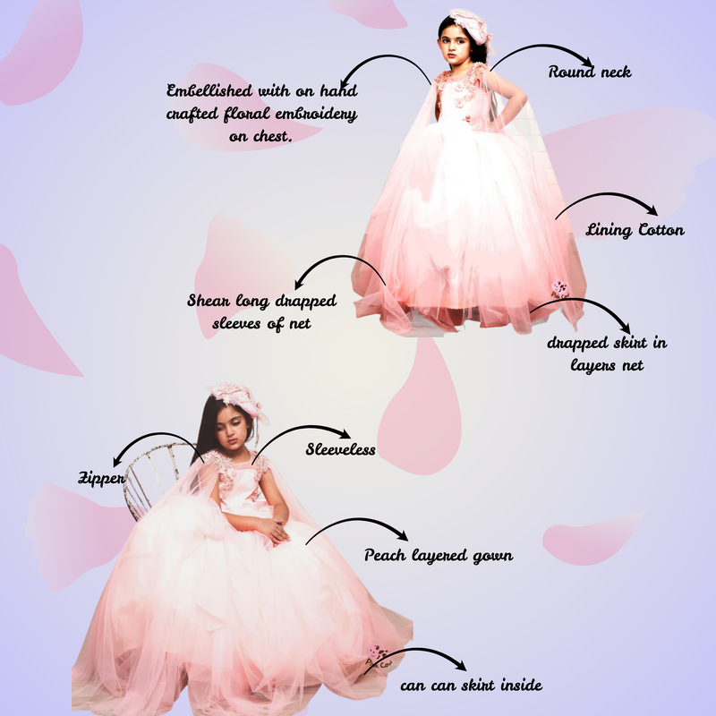 Kid couture peach shear gown