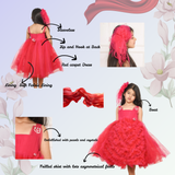 TINY TOTS DRESS IN PINK & RED
