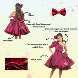Gorgeous One Shoulder Bow Enhanced Flared Dress
