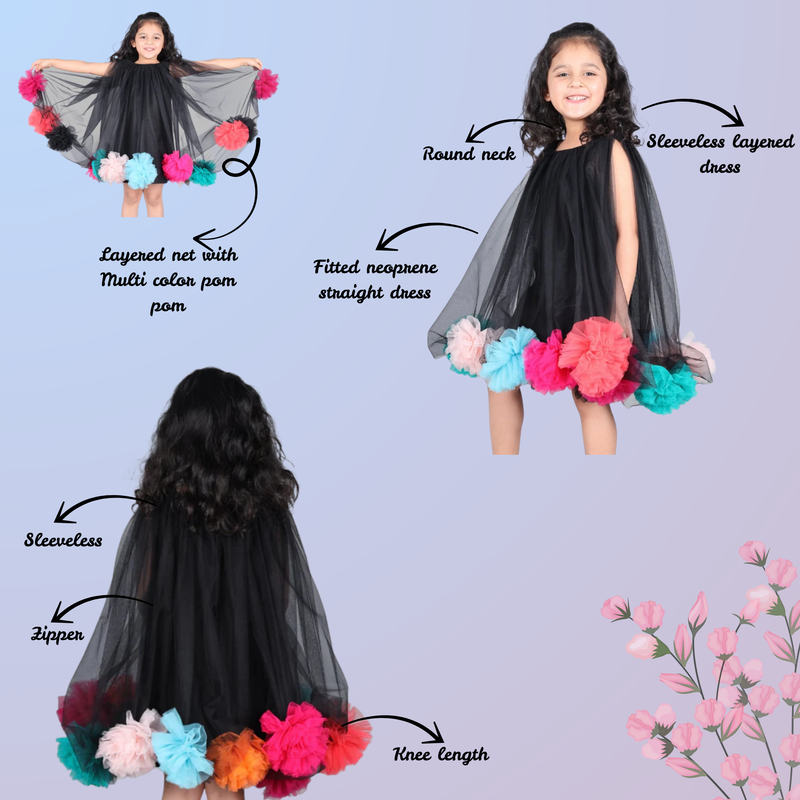 TWIRL & WHIRL POMPOM DRESS