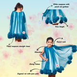 Teal Blue pompom flared dress