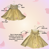 Gold and cream brocade dress