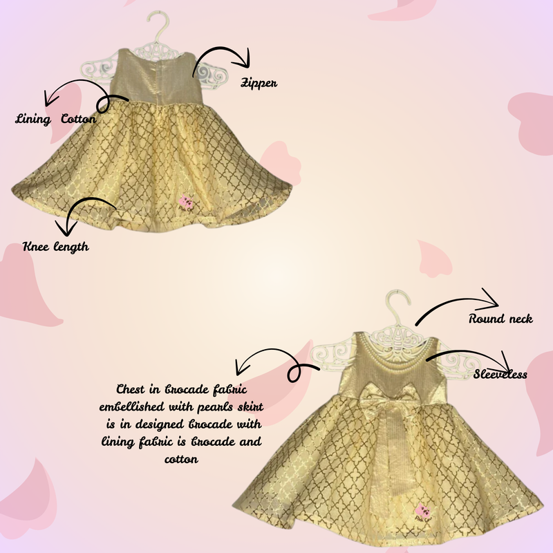 Gold and cream brocade dress