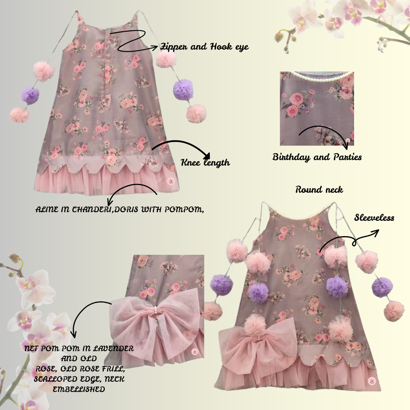 FASHIONABLE ALINE POMPOM DRESS