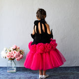 Butterfly Bloom Party Gown – Blush, Yellow & Hot Pink
