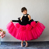 Butterfly Bloom Party Gown – Blush, Yellow & Hot Pink