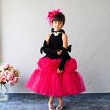 Butterfly Bloom Party Gown – Blush, Yellow & Hot Pink