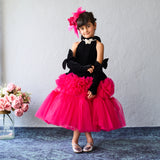 Butterfly Bloom Party Gown – Blush, Yellow & Hot Pink
