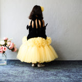 Butterfly Bloom Party Gown – Blush, Yellow & Hot Pink