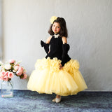 Butterfly Bloom Party Gown – Blush, Yellow & Hot Pink