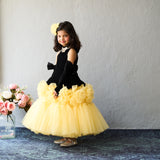 Butterfly Bloom Party Gown – Blush, Yellow & Hot Pink