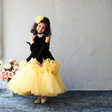 Butterfly Bloom Party Gown – Blush, Yellow & Hot Pink