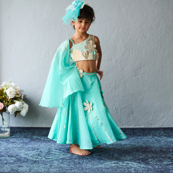 Aqua lehenga set