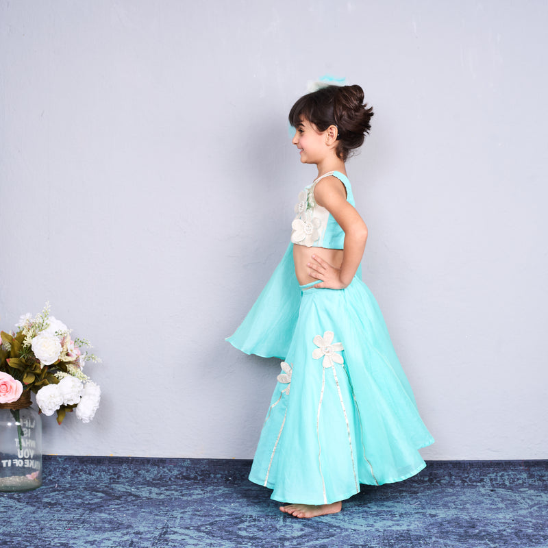 Aqua lehenga set