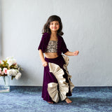 A vibrant pink lehenga with designer blouse and jacket
