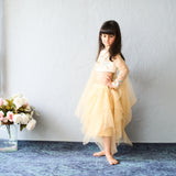 Chic and charming in a golden layered lehenga