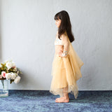 Chic and charming in a golden layered lehenga