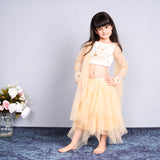 Chic and charming in a golden layered lehenga