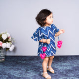 ZIG ZAG INDIGO PRINT DRESS