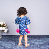 ZIG ZAG INDIGO PRINT DRESS