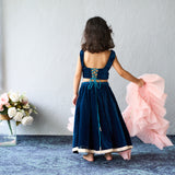 Elegant navy and blush lehenga set