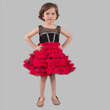Red and black frilly dress