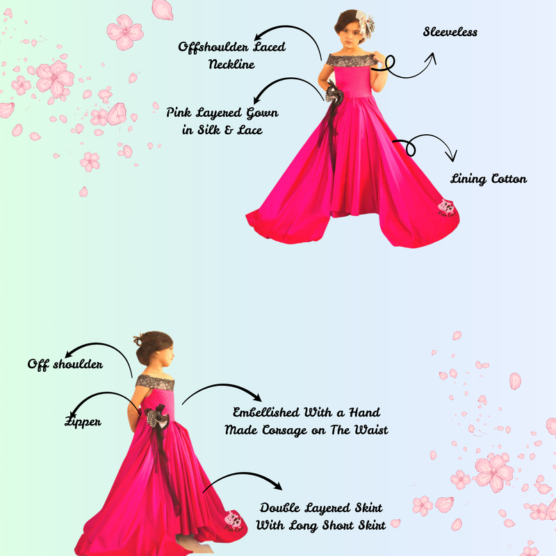 Pink Layered silk gown