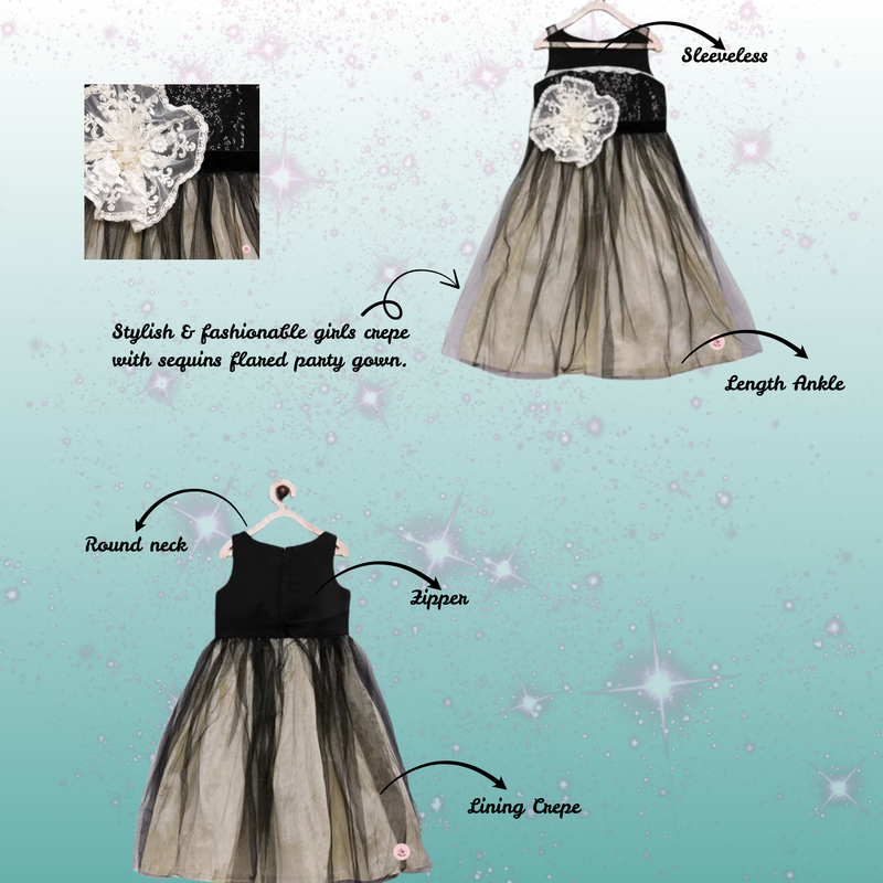 ELEGANT EVENING GOWN IN GOLD AND BLACK