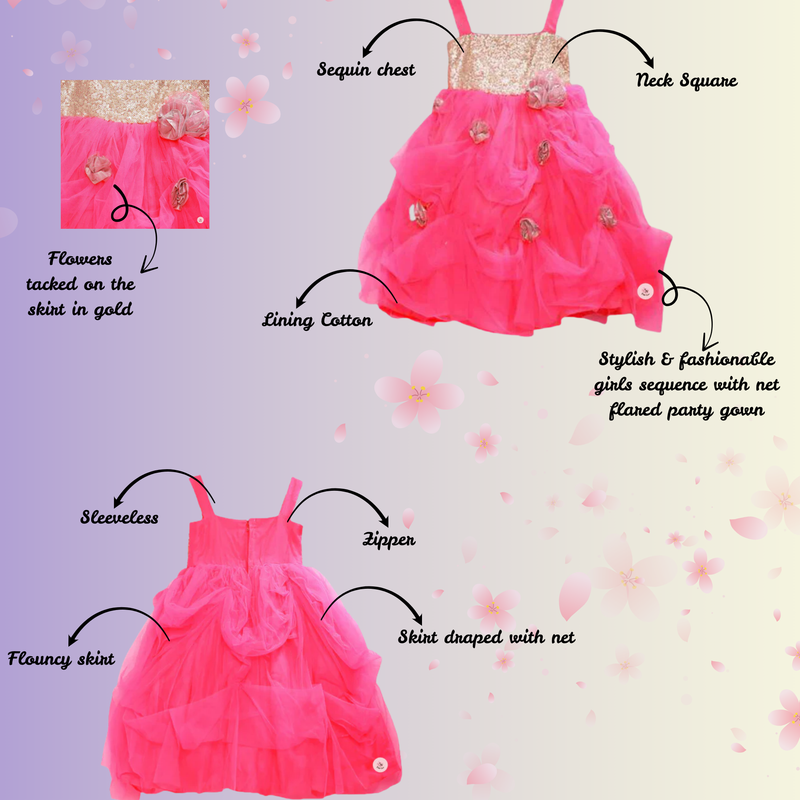 TINY TOTS DRAPED PINK GOWN