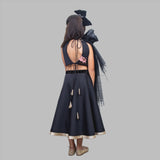 Black stylish halter neck top embroiderd  lehenga choli