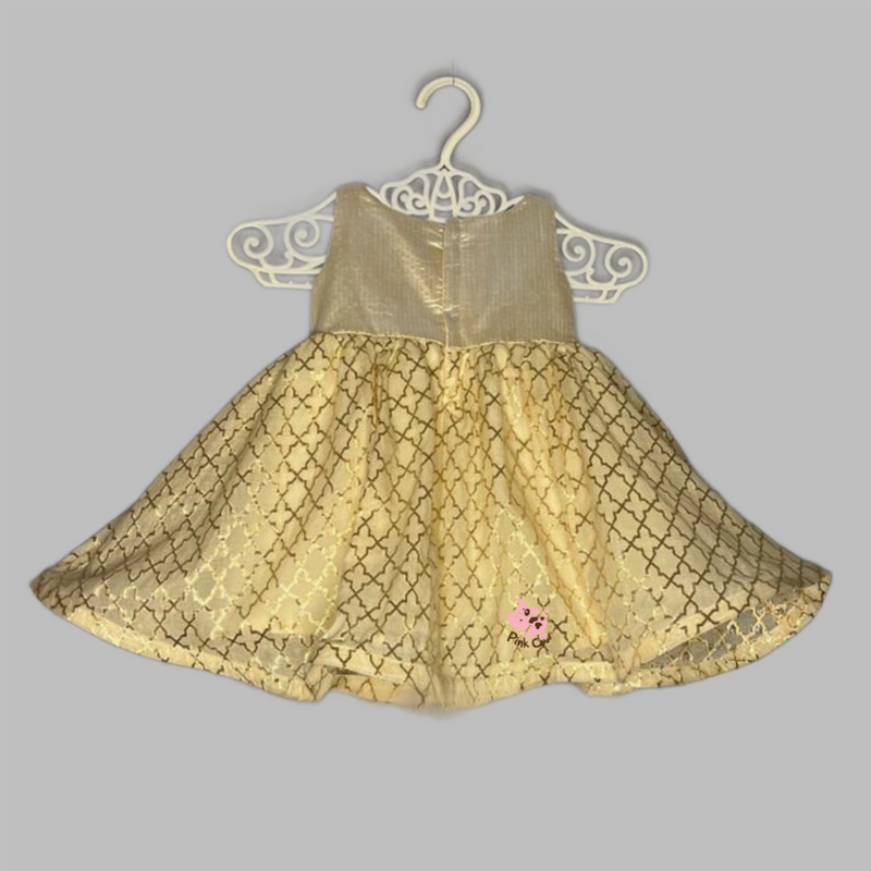 Gold and cream brocade dress