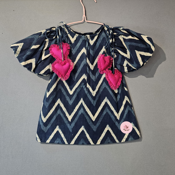 ZIG ZAG INDIGO PRINT DRESS