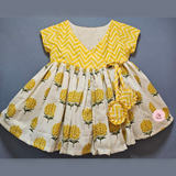 ZIG ZAG YELLOW COTTON DRESS