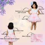 Enchanting hand embroidered pastel dress