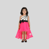 High low pink party dress