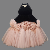 Butterfly Bloom Party Gown – Blush, Yellow & Hot Pink