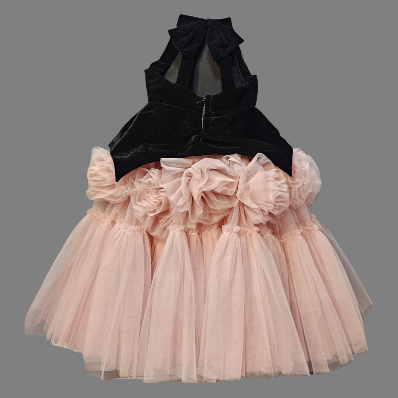 Butterfly Bloom Party Gown – Blush, Yellow & Hot Pink