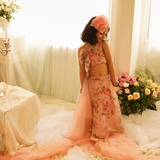 BLUSH BLOOM FLORAL LEHENGA SET