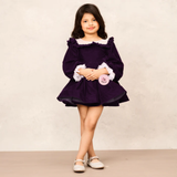 Elegant Purple Velvet Full Sleeves Dress for Special Occasions