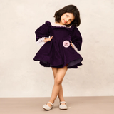 Elegant Purple Velvet Full Sleeves Dress for Special Occasions