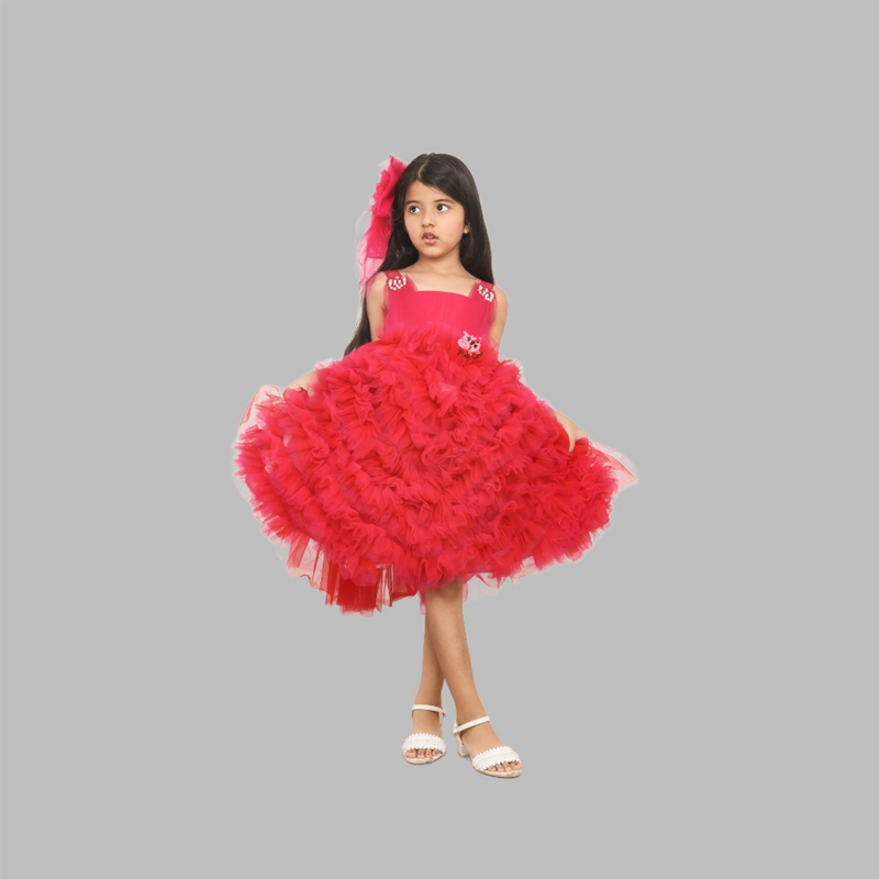 TINY TOTS DRESS IN PINK & RED
