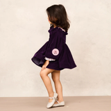 Elegant Purple Velvet Full Sleeves Dress for Special Occasions