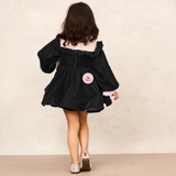 Elegant Black Velvet Full Sleeves Dress for Special Occasions