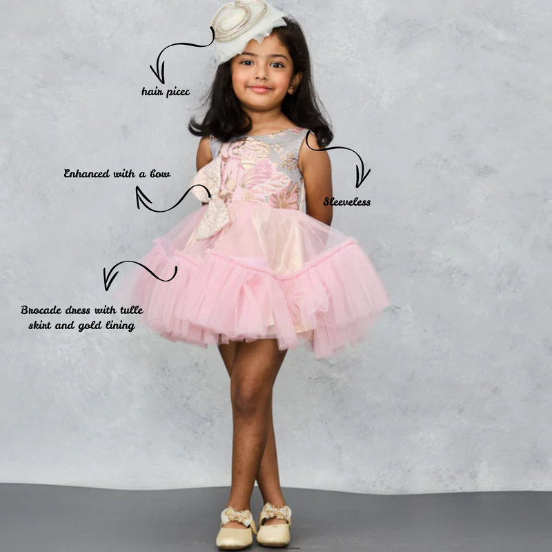 Grey old rose brocade diwali dress