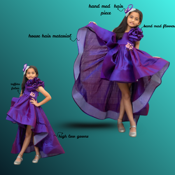 Lavender silk ruffled gown