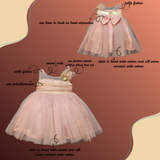 OLD ROSE SHIMMIR DRESS WITH OLD ROSE NET