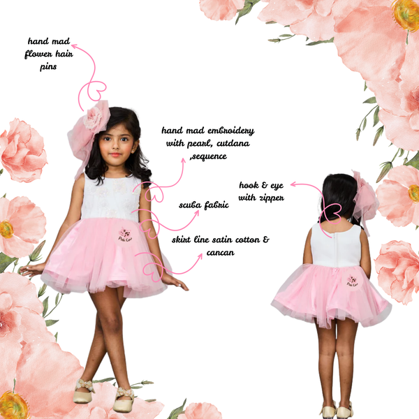 Old Rose Floral Embroidered Dress