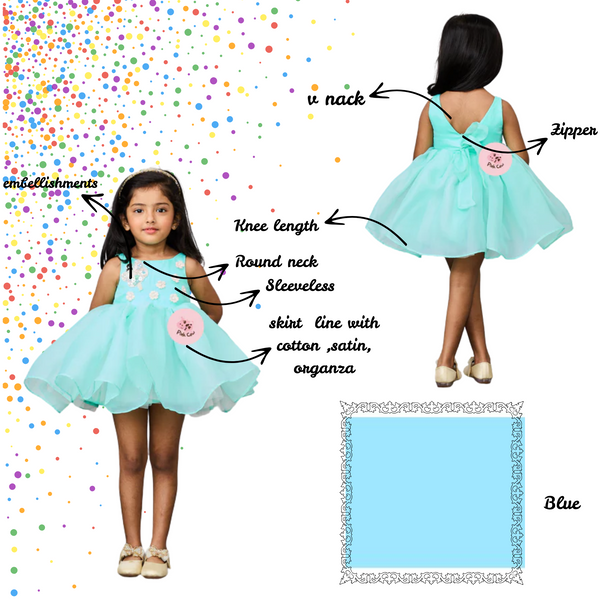 Elegant Organza Dress with Flower Embellishments