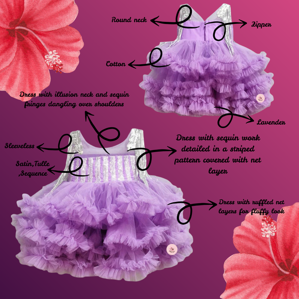 Dazzling Lavender Ruffle Dress