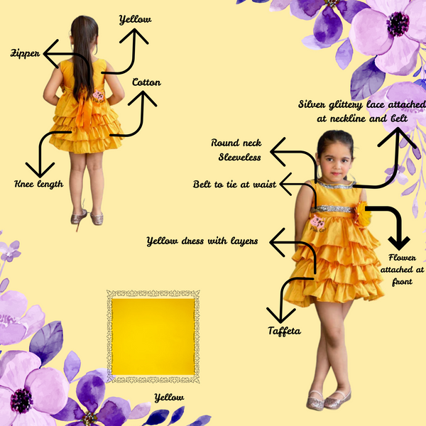 YELLOW SHIMMERY SILK DRESS